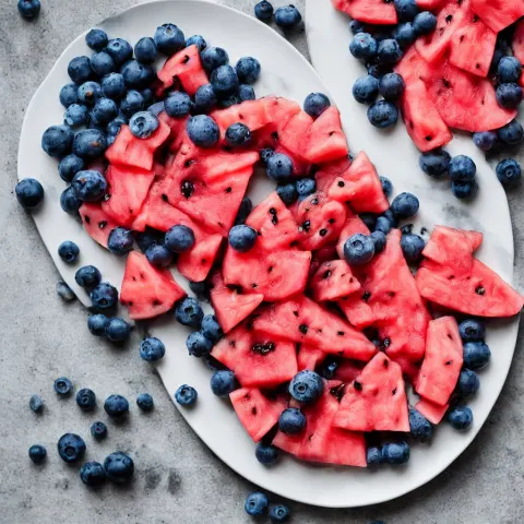 Blueberry Watermelon Hybrid on a Plate