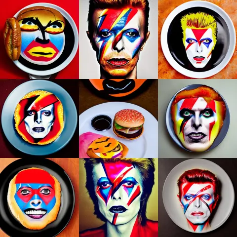 David Bowie Face Paint Cheeseburger