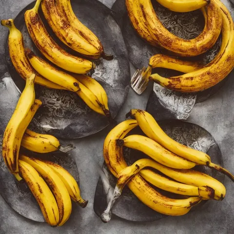 Roasted Bananas with Decorative Orange Skin