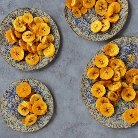 Roasted Bananas Peals with Cut Orange Slices