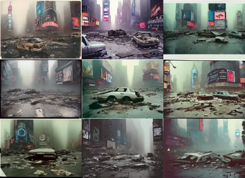 Octopus in Postapocalyptic Abandoned Destroyed Times Square