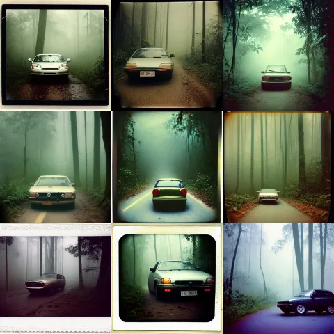 Car as Robot Fog in Deep Jungle Forest Jungle