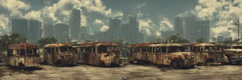 Fallout 5 : Miami Outdoors Ruined Tropical Cityscape