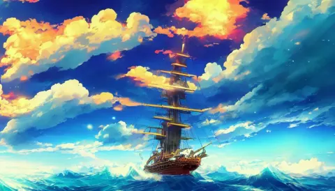 Thousand Sunny from One Piece Ship Sailing
