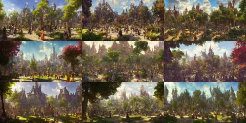 Medieval Steampunk Fantasy Town Square