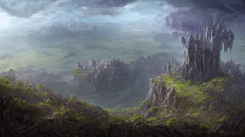Big Meteor Crater in the Middle of a Perennial Forest