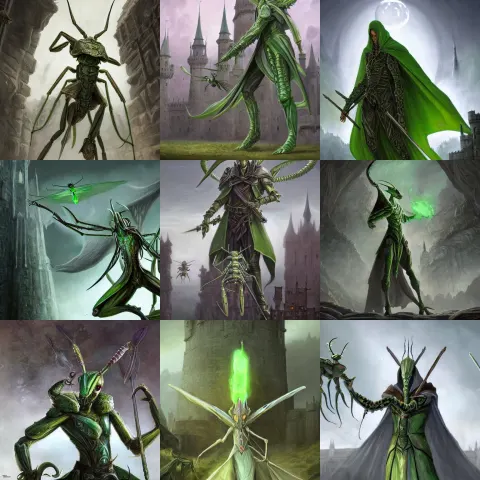 Full Shot of Green Human