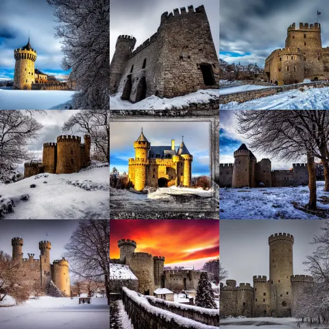 Siege of a Medieval Castle in Winter