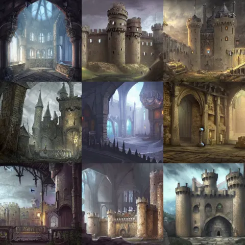 Inner Ward of a Fantasy Medieval Castle
