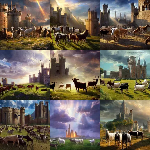 Herd of Goats! in a Beautiful Fantasy Castle
