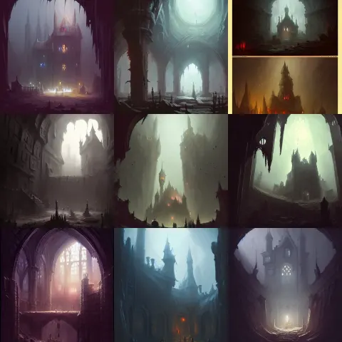Underground Dark Medieval Castle
