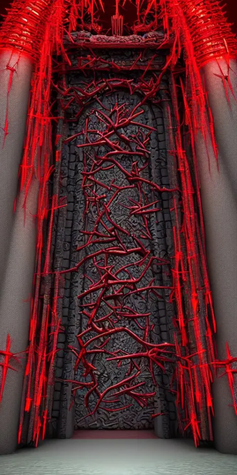 3 D Photographic Render of a Tori Gate Sculpture