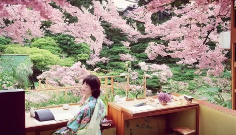 1 9 9 0 S Candid 3 Photo of a Beautiful Day in the a Dreamy Flowery Japanese Cottage