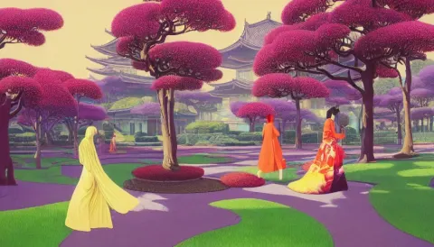 Vibrant Dream of Psychedelic Hallucinations of Japanese Temples