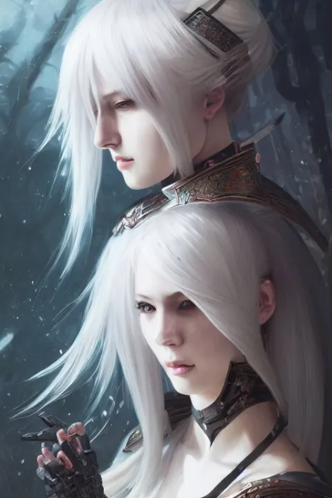Portrait Ninja Gaiden White Hair Girl