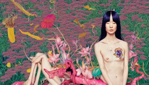 Pretty Japanese American Model Having a Hallucinatory Experience