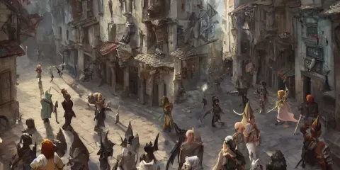 Exciting Fantasy Street Battle Within a Fascinating Old City