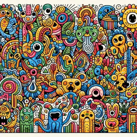 Vibrant Doodle Art Inspired by Haring
