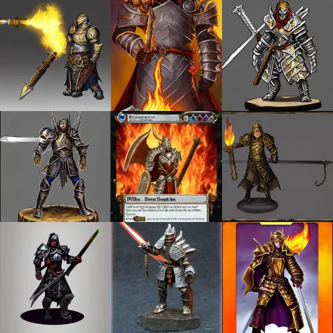 Paladin in Full Plate Armor with a Flaming Sword