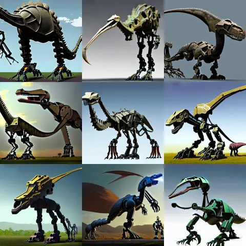 Mechanized Giant Meha Robot Made from Real Dinosaurs