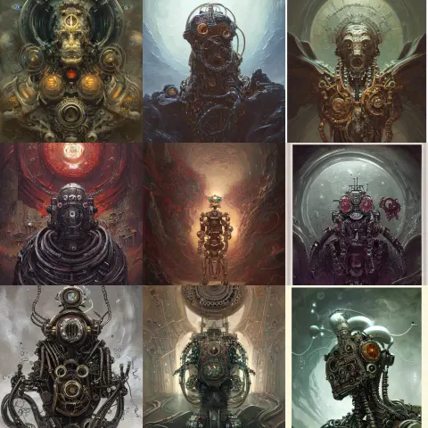 Portrait of a Mechanical Robot Wizard
