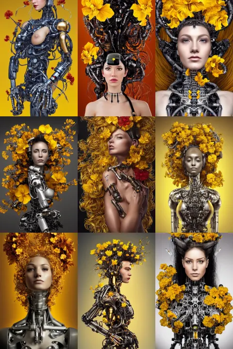 Beautiful Intricate Fine Art Portrait Photo of a Cyborg with Cybernetic Implants