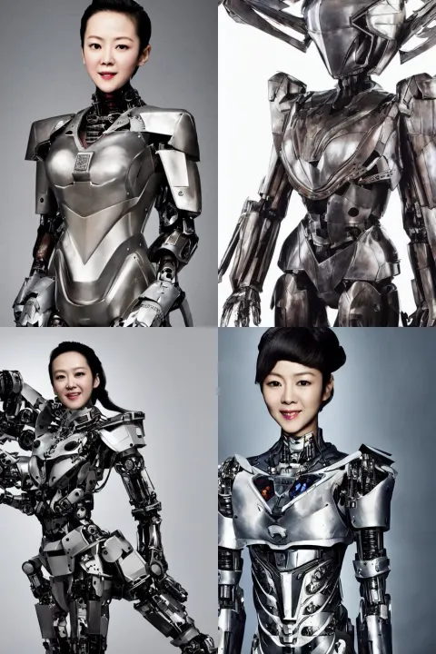 Professional Photo of Zhang Ziyi Wearing a Mecha Armor Suit
