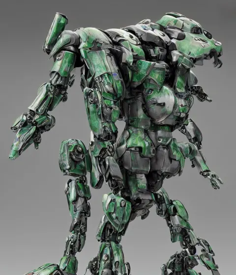 Mecha Waterlily Head on a Amphibious Waterlily Mobile Suit Combat Mecha