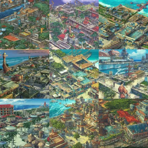 Fantasy Tropical Soviet Port Town