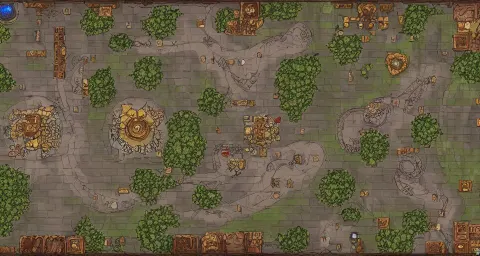 Beautiful Dungeons and Dragons Top Down Game Map Tile