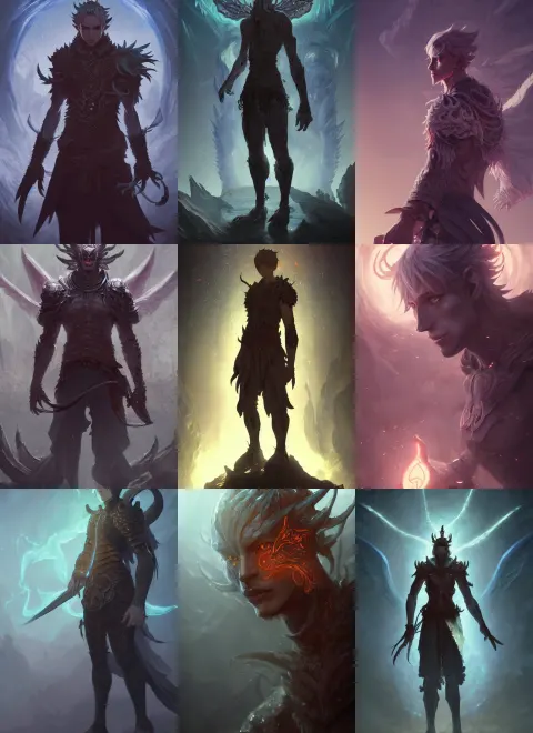 Full Body Portrait of a Male Daemon