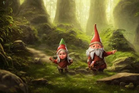 Legendary Elegant Gnome Hold Map and Feel Confuse in Forest