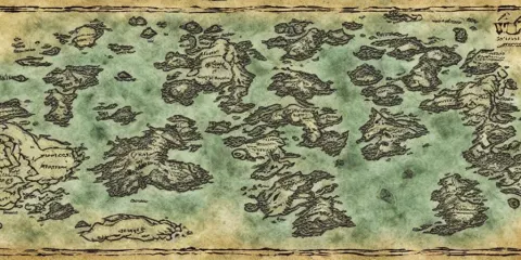 Wolf's Face Medieval Fantasy Map