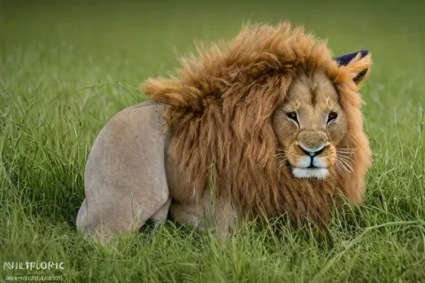 Bunny Lion Hybrid on a Grassy Field