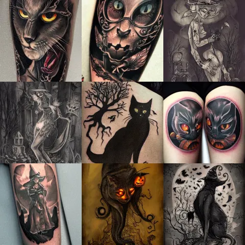 Halloween Tattoo on Thigh