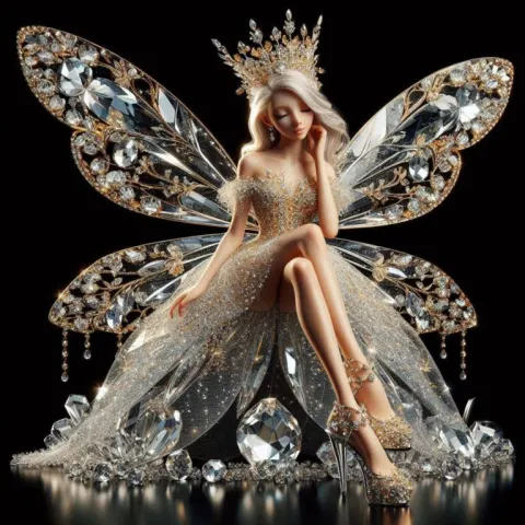 Crystal Fairy with Diamond Crown Close-up