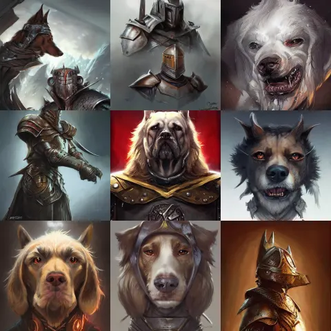 Dog Knight D & D Fantasy