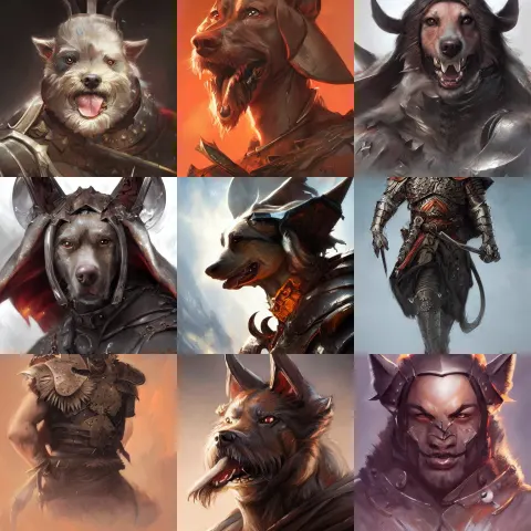 Dog Warrior D & D Fantasy
