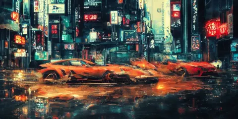 Tokyo Porche 9 1 1 Origami Neon Signs Raining