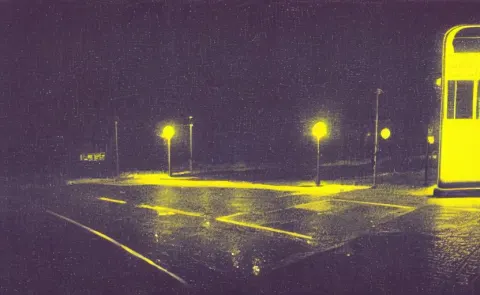 Analog Polaroid of an Abandoned Bus Stop