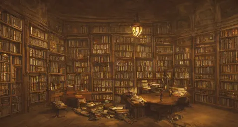 Magepunk Book Library Interior