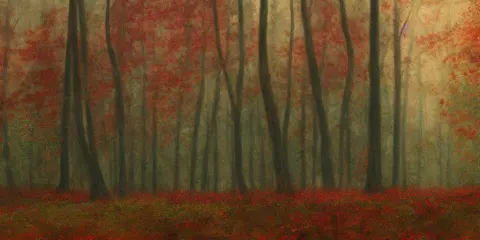 Ship in an Autumn Forest