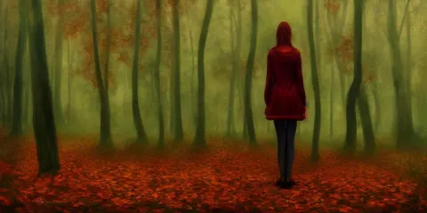 Girl in an Autumn Forest