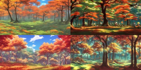 Beautiful Screenshot of the Autumn Forest from the Anime