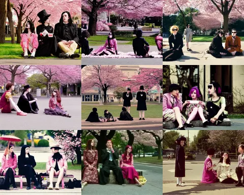 Film Still Three Goths Loitering in the Shade