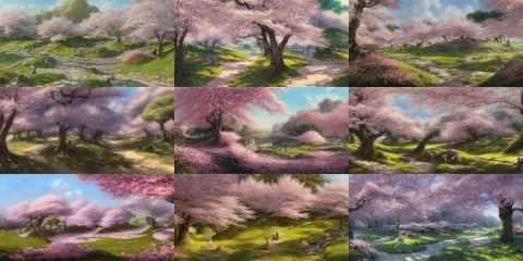Shire in Full Bloom During Cherry Blossom Season