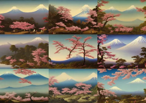 Mount Fuji with Cherry Blossoms