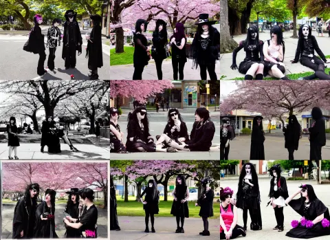 Three Goths Loiter in the Shade