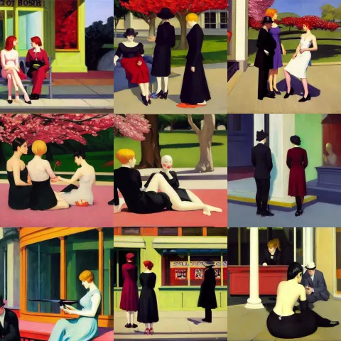 Painting Three Goths Loitering in the Shade