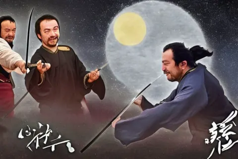 Solitary Moonlight Samurai Duel Featuring Enrico Letta Vs Matteo Salvini